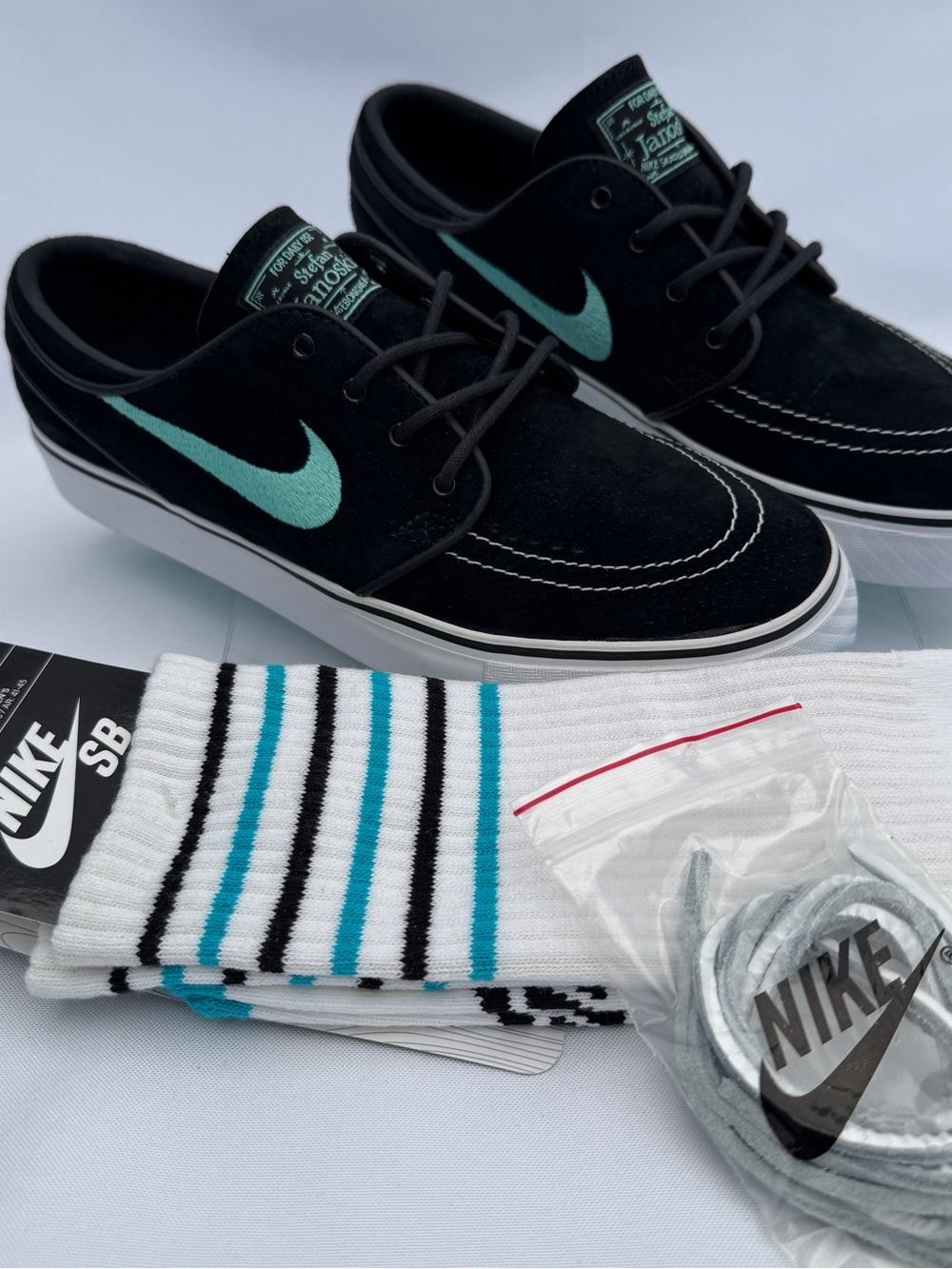 Nike SB Zoom Stefan Janoski Black/Mint 833603 001 size 7.5 men’s “Tiffany”